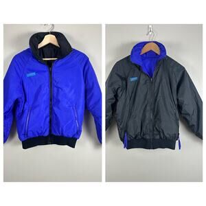 Vintage Columbia Reversible Puffer Winter Ski Jacket Purple Black Retro Women M